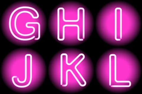 Neon letters Stock-Illustration