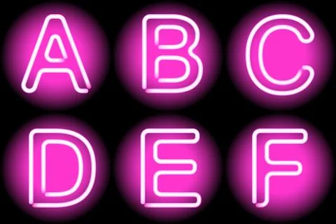 Neon letters Stock-Illustration
