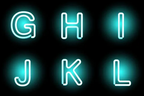 Neon letters Stock-Illustration