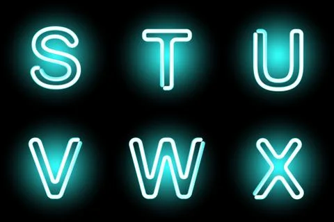 Neon letters Stock Illustration