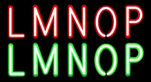 Neon letters Stock Illustration