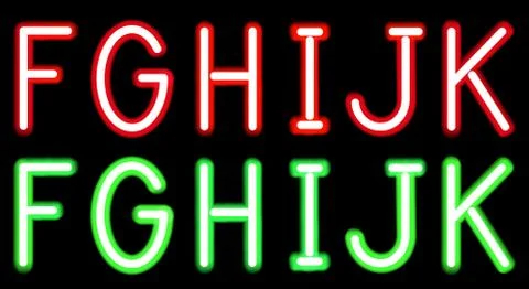 Neon letters Stock Illustration