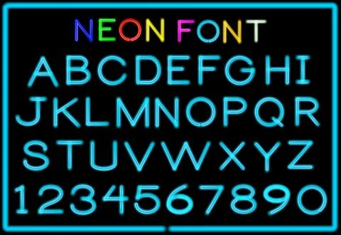 Neon letters Stock Illustration
