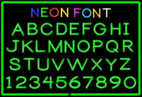 Neon letters Stock Illustration