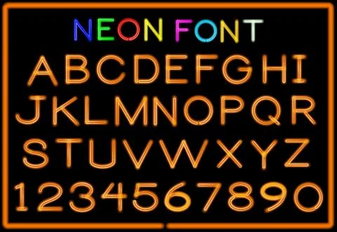 Neon letters Stock Illustration