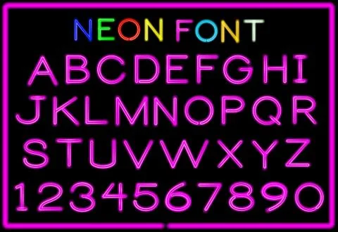 Neon letters Stock Illustration