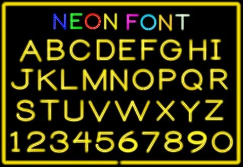 Neon letters Illustrazione stock