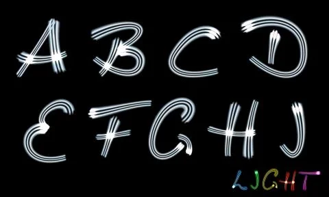 Neon letters Stock Illustration
