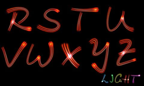 Neon letters Illustrazione stock