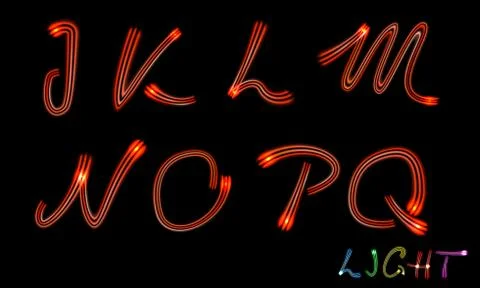 Neon letters Stock Illustration