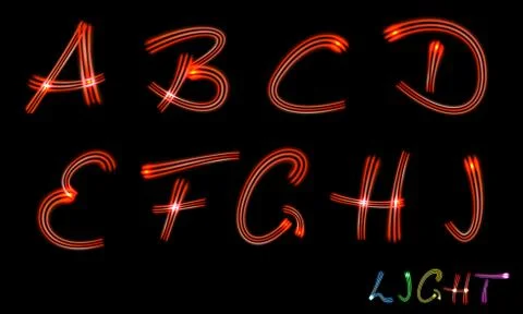 Neon letters Stock Illustration