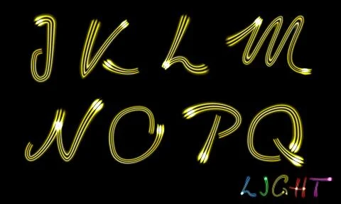 Neon letters Illustrazione stock
