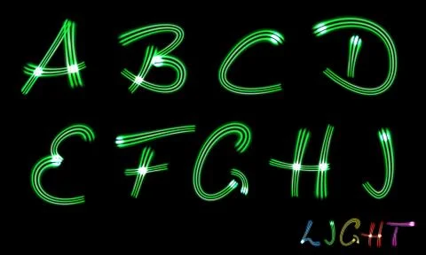 Neon letters Stock Illustration