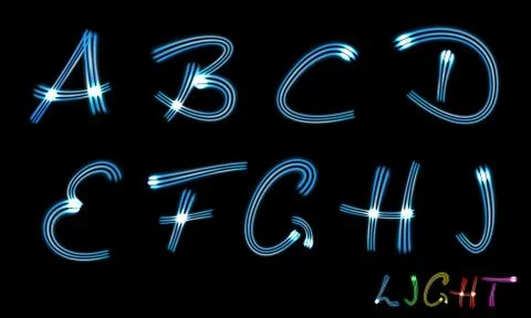 Neon letters Stock Illustration