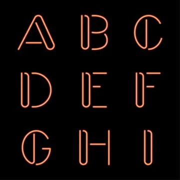 Neon Letters Illustrazione stock