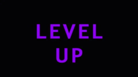 Neon LEVEL UP text glowing in darkness with abstract energetic swirl transi.. Stock Footage 343413391
