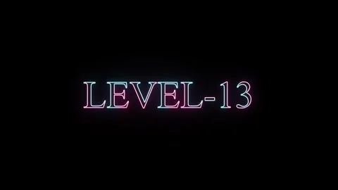 Neon level thirteen glowing text animation in pink and blue colors with pul.. Stock Footage 331531012