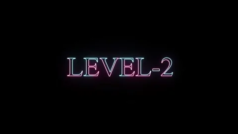 Neon level two message flickering on dark screen, cinematic gaming experien.. 動画素材 331530998