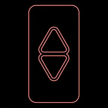 Neon lift button elevator panel up and down each floor with arrow choice re.. Stock Illustration