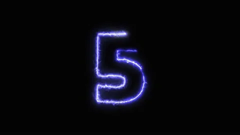 Neon light 10 second countdown animation on black background. 4K 60 FPS Stock Footage 220047398