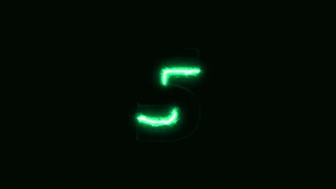 Neon light 10 second countdown animation on black background. 4K 60 FPS Stock Footage 220047445