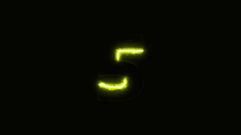 Neon light 10 second countdown animation on black background. 4K 60 FPS Stock Footage 220047448