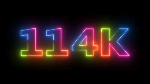 Neon Light 114K Text Animation Rainbow Glow on Dark Background  Digital Sig.. Vidéo 330417697