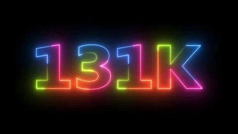 Neon Light 131K Display on Dark Background, Dynamic Colorful Illumination Stock-Footage 330416230