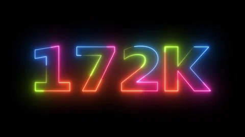 Neon Light 172K Counter Vibrant Gradient Colors with Black Backdrop Loop Mo.. Vidéo 330415516