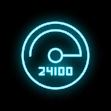 Neon light 247 customer service icon showing constant availability Stock Illustration