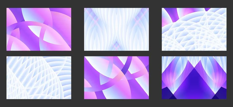 Neon light 3d gradient color style with wavy style with in a set collection Stock Illustration
