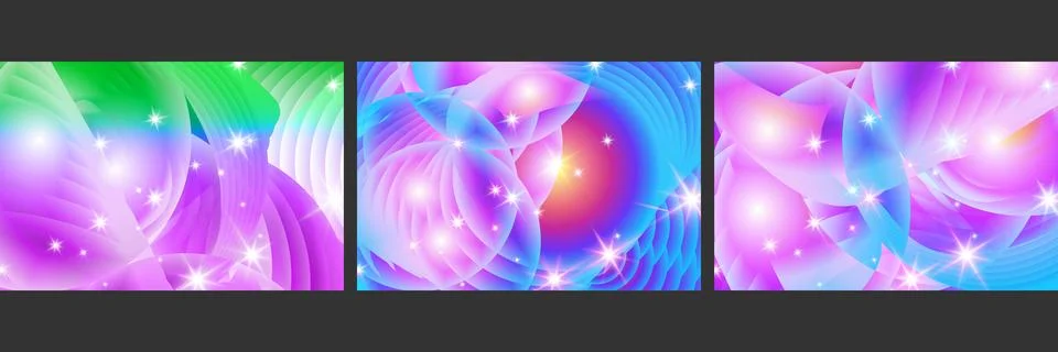 Neon light 3d gradient color style with wavy style with in a set collection Stock-Illustration