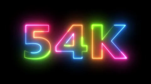 Neon Light 54K Counter Animation Dynamic Glowing Number Display Motion Graphi Stock-Footage 330419310
