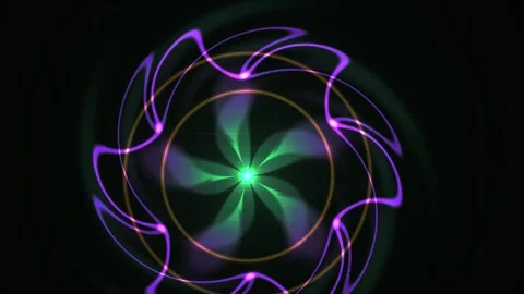 Neon Light Abstract Art Design Elements. Stock Footage 336704206