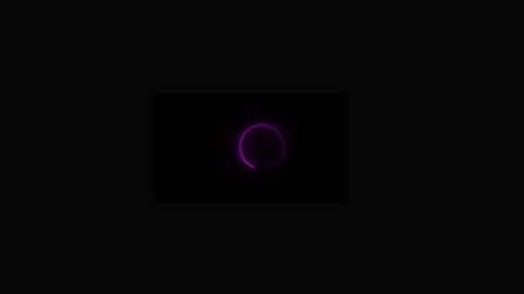 Neon light animated glowing circle loading icon on black background. 4k video Vidéo 337658953