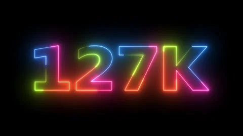 Neon Light Animated Text 127K Followers or Likes Celebration  库存影片 330420241