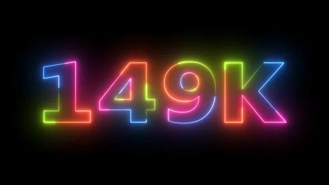 Neon Light Animated Text 149K Followers or Likes Celebration  Video stock 330420219