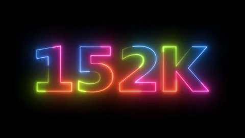 Neon Light Animated Text 152K Followers or Likes Celebration  库存影片 330420260