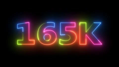 Neon Light Animated Text 165K Followers or Likes Celebration  動画素材 330420358