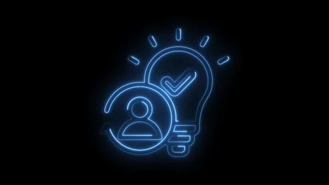Neon light animation of skill development and positive feedback loop with black Stock Footage 330777153
