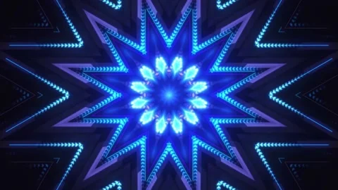 Neon light animation with variation Mandala.Geometry ethnic pattern animation. Stock Footage 170532324