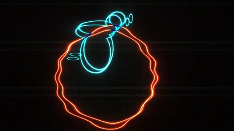 Neon Light Art Design Elements. Stock Footage 337516032