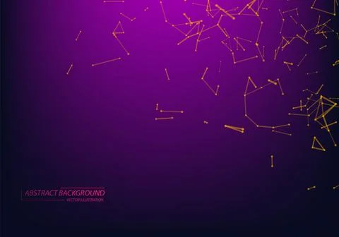 Neon Light background. Abstract 3d Vector futuristic dots and lines. computer Stock Illustration