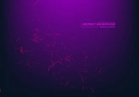 Neon Light background. Abstract 3d Vector futuristic dots and lines. computer Stock Illustration