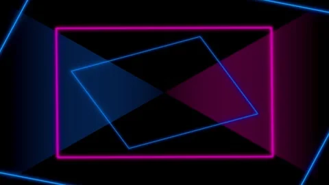 Neon Light Background Animation with Glowing Rectangles Stock Footage 344607767
