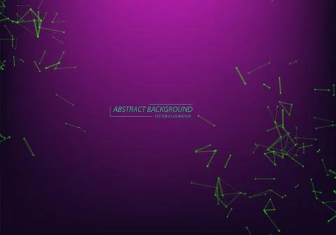 Neon Light background. Molecular structure. Connected lines with dots. Chemis Illustrazione stock