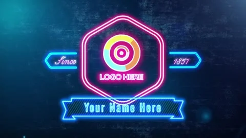 Neon Light Badges V2 After Effects stock