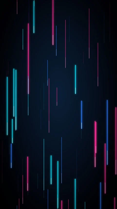 Neon light beams with bar rain cyber Video stock 339322471