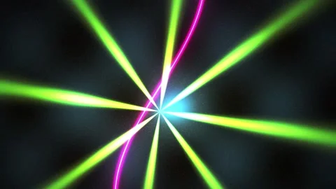 Neon light beams radiating from center. Vidéo 335964767