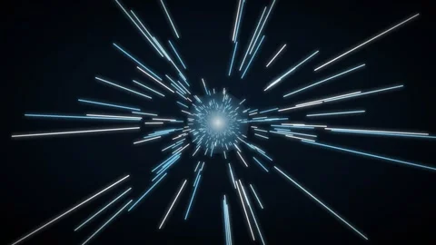 Neon light beams with warp pullback Stock Footage 339322779